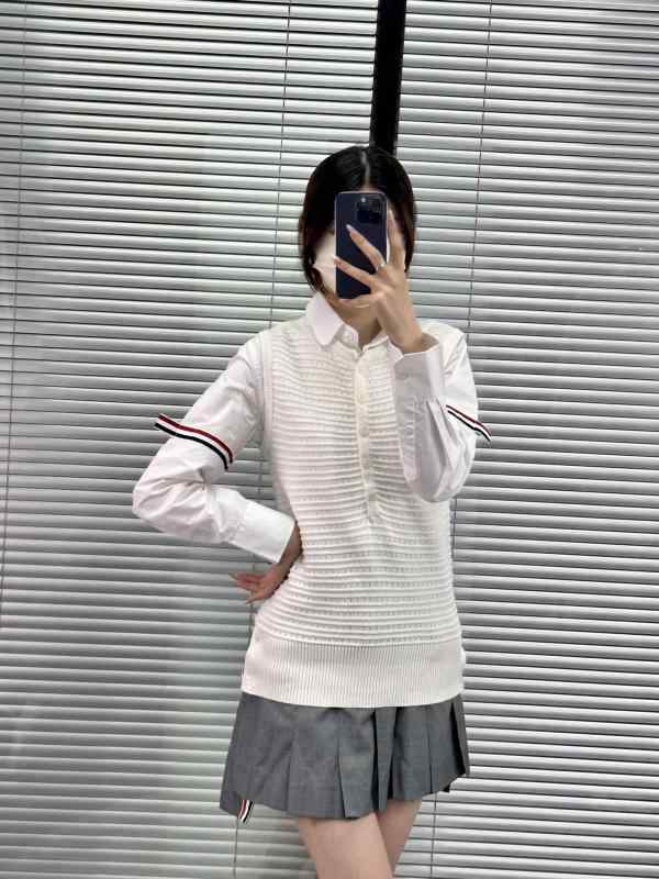 ベスト レディース ニット ストライプ 丸首 開襟 網目 キャジュアル 普段使い 学院風 伸縮性 軽量 吸湿速乾 綿