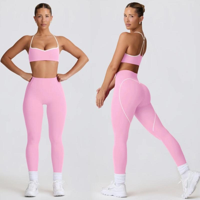 レディース ヨガパンツ 高腰 ヒップアップ フィットネス 胸パッド付き 防震内衣 美背 2ピースセット 通気 タイト 伸縮性 吸湿速乾 軽量