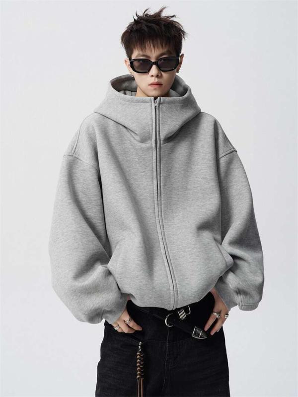 ジャケット 男性用 春夏 アメリカンスタイル ダブルジッパー フード付き ストリート カップル 性 普段使い カジュアル 厚手生地 伸縮性