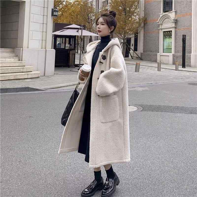コート レディース 冬 厚手 ゆったり ロング 韓国 カレッジスタイル 牛角ボタン ラムウールファー ウール 保温 軽量 ファッション 7,108円