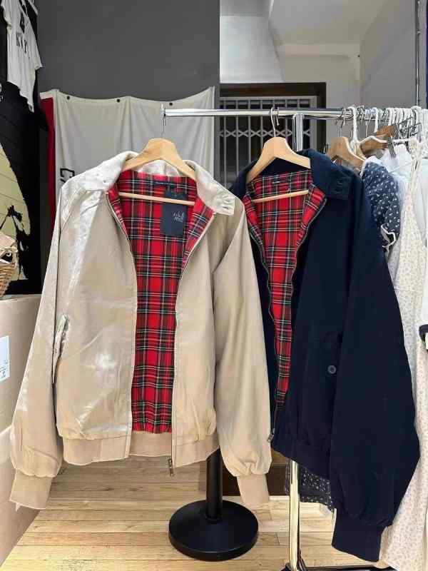レディース ジャケット アメリカン 復古 コート 赤 チェック ポケット フィット スタンドカラー パーカー トップス 普段使い ヴィンテージ スタイル
