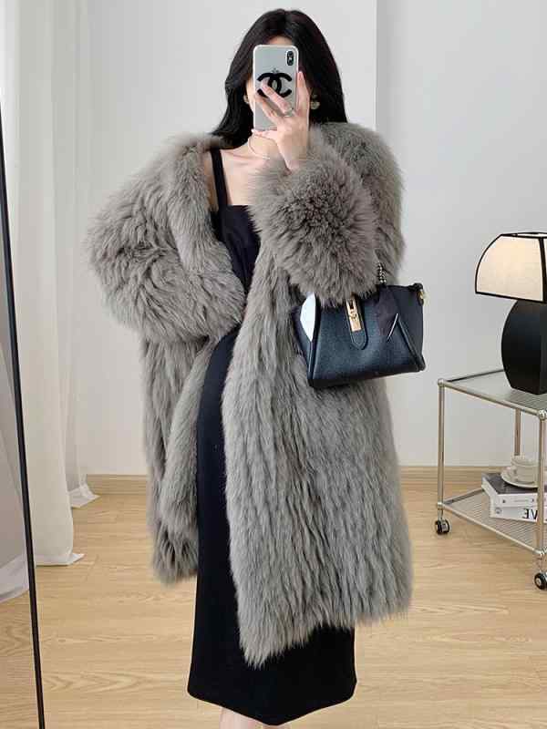 レディース ファーコート ロング 保暖 秋冬 韓国スタイル 細見え 若々しい ファー素材 編み 伸縮性 軽量 46,403円