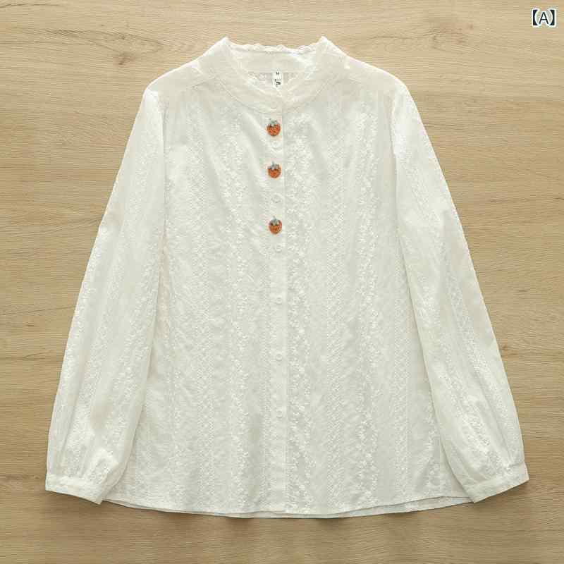 レディース シャツ トップス 通勤用 高級感 手工刺繍 レース 立体装飾 吸湿速乾 春夏秋冬
