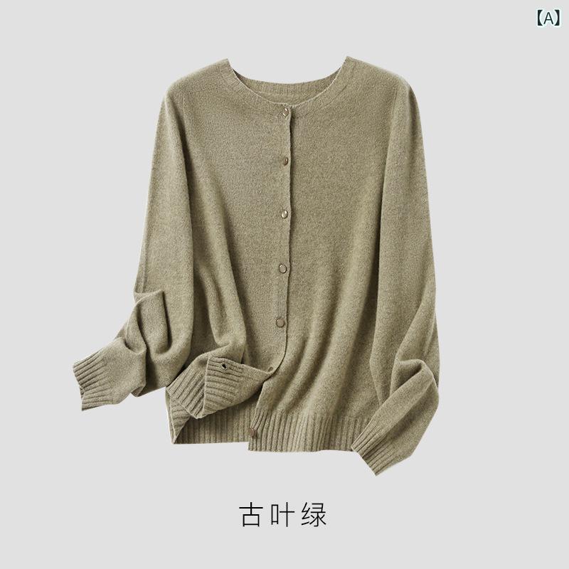 レディース ジレー 羊毛 編み物お召しもの 丸首 春 細押し出し もの柔らか 度合い輪っか 御前上等感 伸縮性 吸湿速乾 普段使い走り トップス