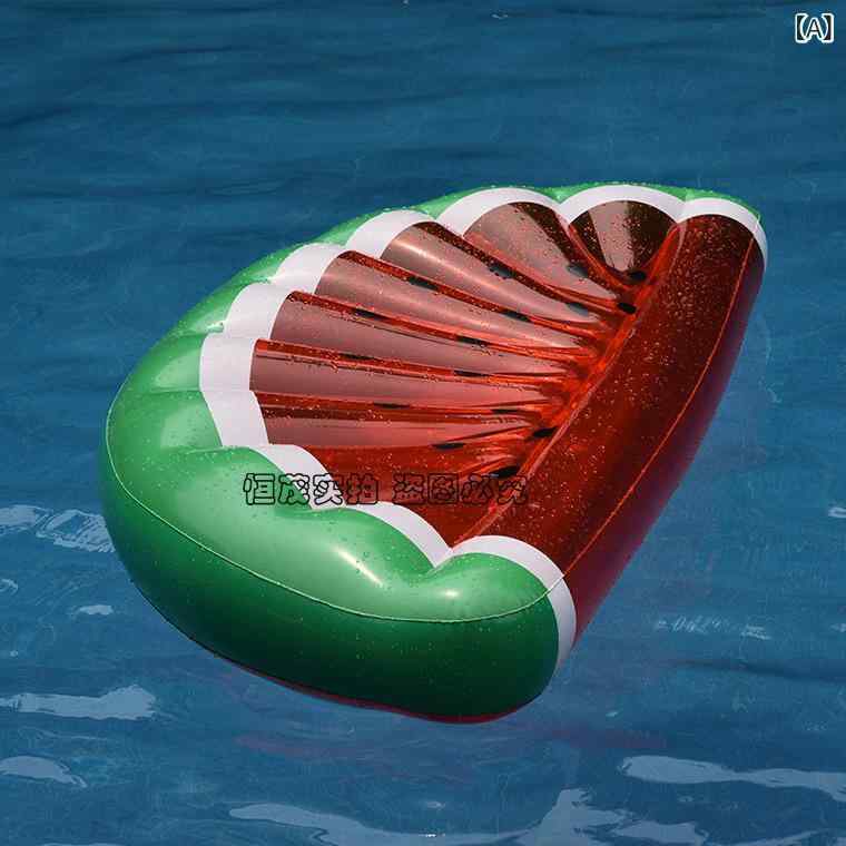 釣り浮き輪 スイカ柄 二分の一型 夏用 スウィミングプール ほっつき歩く具 インフレータブル 雨合羽 耐久性 ビニール原料品 赤ちゃん用 成年者用 砂浜 命のせんたく ほっつき歩く臥榻