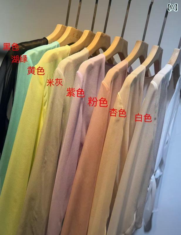シャツ レディース 高級感 夏 Vネック 長袖 日焼け防止 薄手 シルク 多色 透け感 接触冷感 軽量 吸湿速乾 伸縮性 通勤用