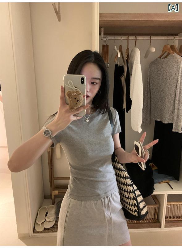 トップス レディース ホワイト 綿 半袖 Tシャツ ラウンドネック 着回し 春夏 接触冷感 吸湿速乾 ビッグシルエット 普段使い