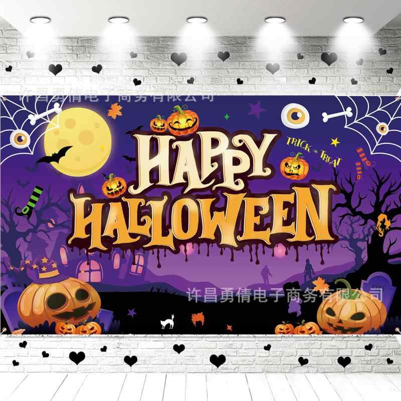 掛け布 ハロウィン かぼちゃ こうもり くも パーティー用 背景布 掛け毯 ドア幅 横幅 秋 軽量素材 伸縮性 吸湿速乾 高級感 ブラック ピンク系