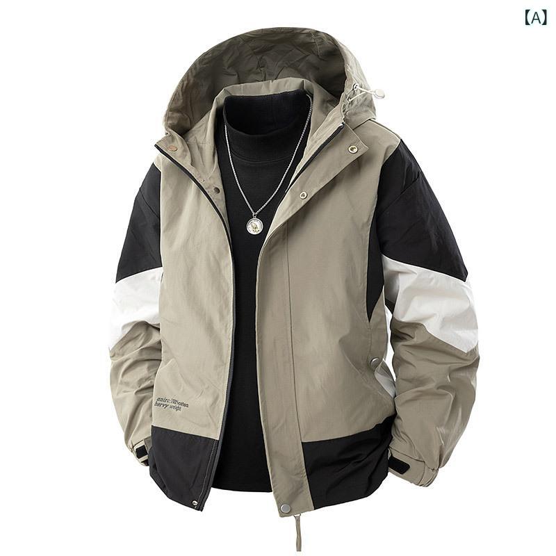 ジャケット 男性用 レディース 春夏 アウトドア カラーブロック フライトジャケット コットン ベーシック ビッグサイズ ワークウェア フード付き 保温 トレンド 軽量 伸縮性 吸湿速乾 綿 素材 暖かい ビッグシルエット 普段使い 通勤用