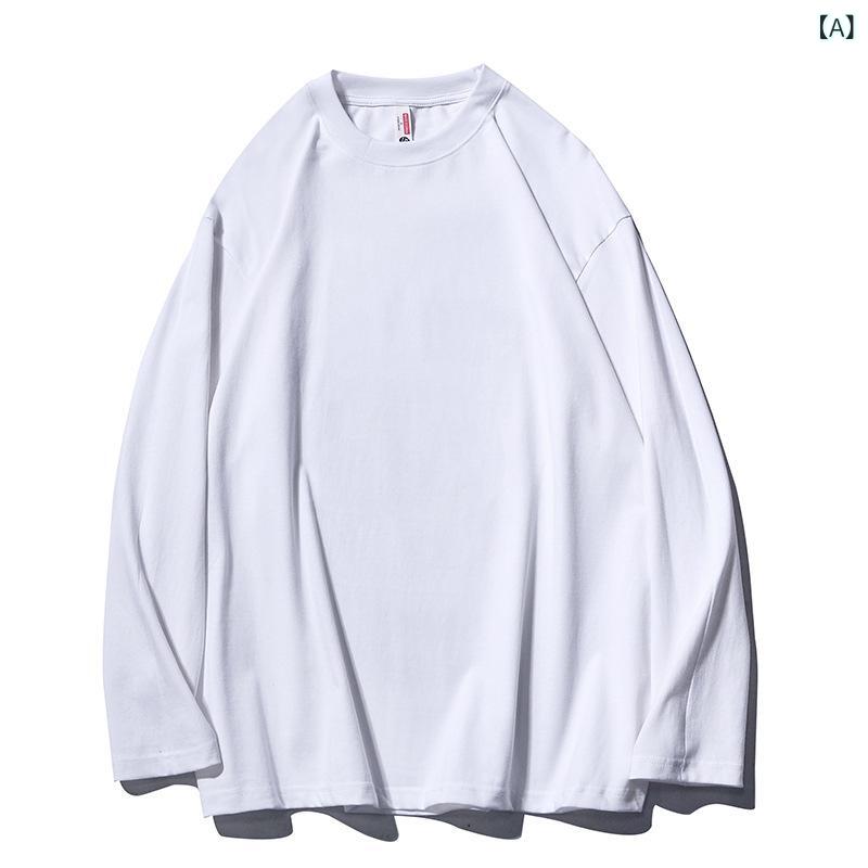 シャツ メンズ 長袖Tシャツ ヘビーウェイト アメリカンカジュアル ルーズフィット インナー 無地 トップス 綿 普段使い 伸縮性