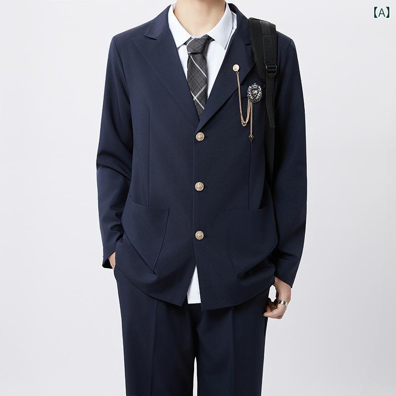 コート キッズ 男女用 日系学院風 学校制服 高級感 軽量 伸縮性 綿 麻 ブラック ピンク系 アイボリー 普段使い ハイウエスト ビッグシルエット