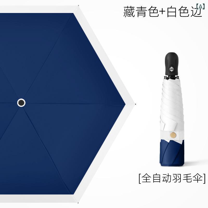 傘 レディース 自動開閉 UVカット 日よけ パラソル ポータブル 超軽量 黒色 プラスチック 折りたたみ式 通勤用 普段使い アウトドア用