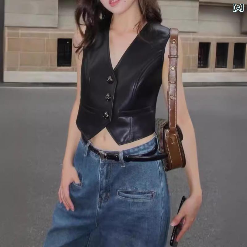 限りない メンズ 春夏 黒いこと 本革 ゆったり 無袖 ビッグ影ぼうし 普段使い走り 御前上等感 人付き合い冷感 レディースファッション-ベスト-事務服