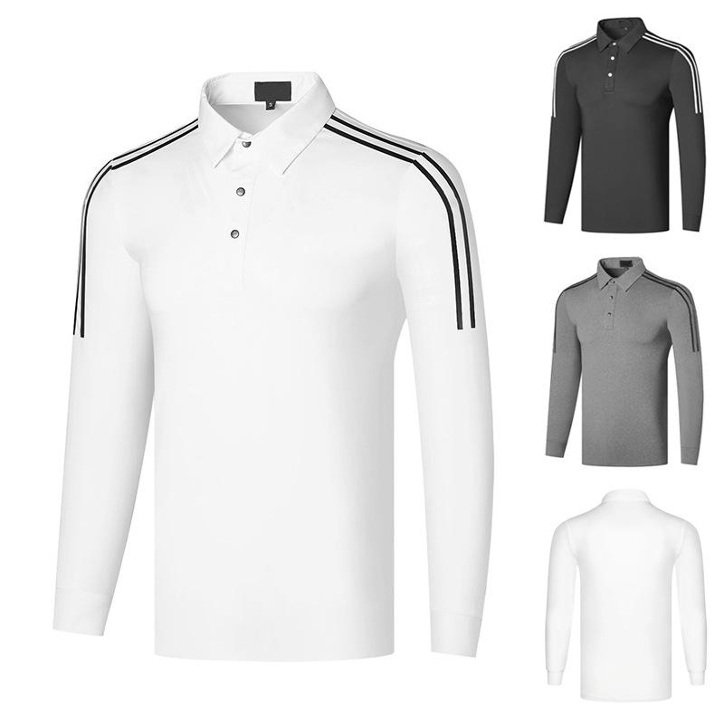 ビジネス 対外 ゴルフ 服装 男性 縞 襟 polo シャツ 弾力 耐摩耗 長袖 t シャツ 速乾｜loeuf 29,411円