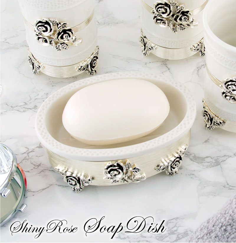 楽天市場 石けん置き ソープディッシュ シャイニーローズ石けん皿小物入れ 洗面収納 洗面用品 おしゃれ 洗面所 キッチン インテリア 洗顔 手洗い トイレマットの店 ルーブルダール