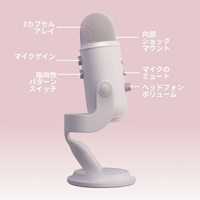 Logicool Blue Yeti Whiteout コンデンサーマイク Logicool G Blue Yeti 高品質 USB コンデンサー マイク イエティ