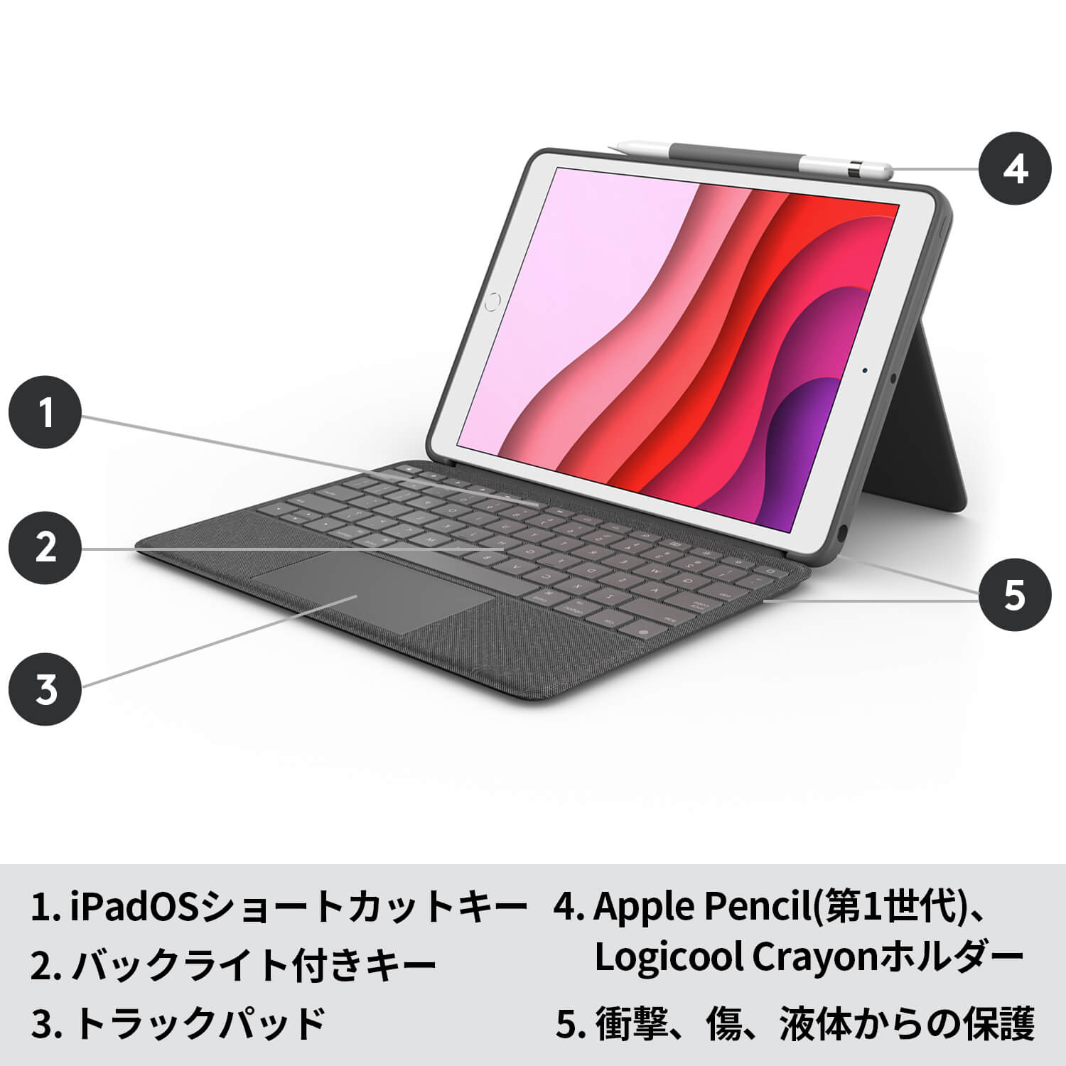 ロジクール IPad インチ 第9世代 第8世代 第7世代 対応 トラックパッド