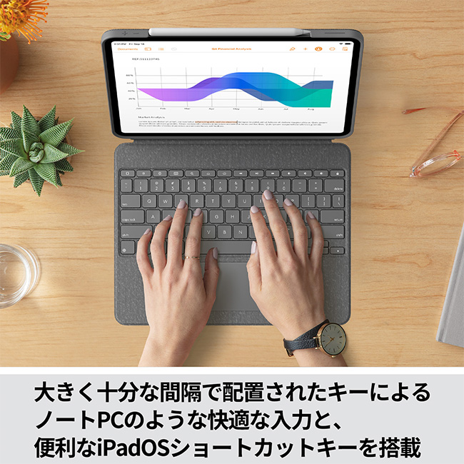 品】Logicool トラックパッド・キーボード付 iPadケース