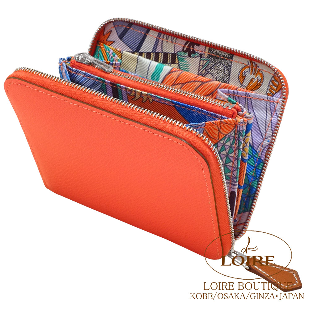 HERMES　入手困難　シルクイン　ヴォー・エプソン　コインパース　オレンジ エルメス アザップ シルクイン コンパクト オレンジ/ カプシーヌ