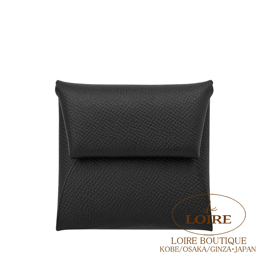 エルメス バスティア コインケース クロ エプソン シルバー金具 HERMES Bastia Coin Case NOIR(89) Epsom Silver｜ロワールブティック