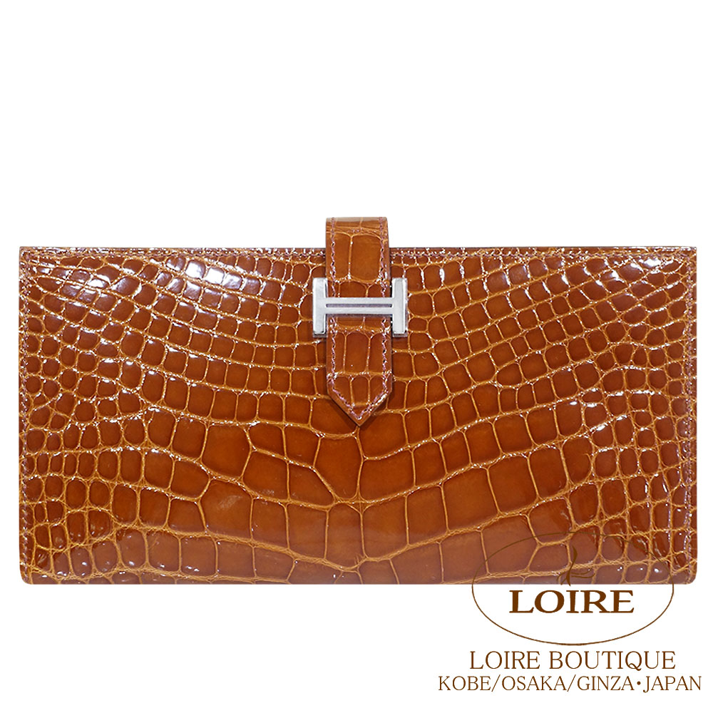 HERMES BEARN エルメスベアン ローズコンフェッティ シルバー金具 エルメスベアンスフレ ローズコンフェッティ シルバー金具 T刻