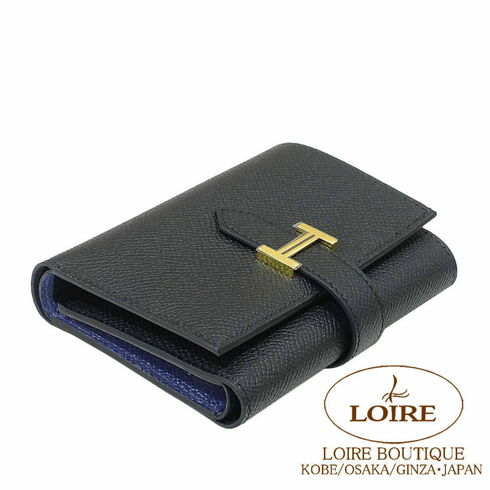 エルメス ベアン コンビネ ヴェルソ クロ×ブルーネイビー エプソン ゴールド金具 HERMES Bearn Combine Verso NOIR(89)/BLUE NAVY(7U) Epsom Gold