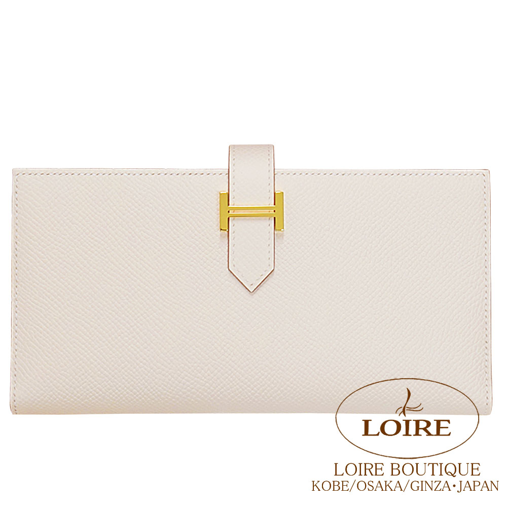 エルメス ベアン スフレ クレ エプソン ゴールド金具 HERMES Bearn Soufflet CRAIE(10) Epsom Gold