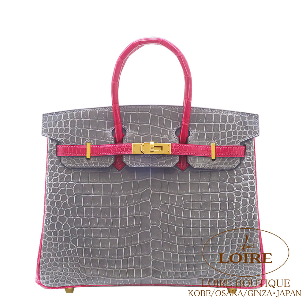楽天市場】エルメス バーキン 25 クロコダイル ニロティカス グリ