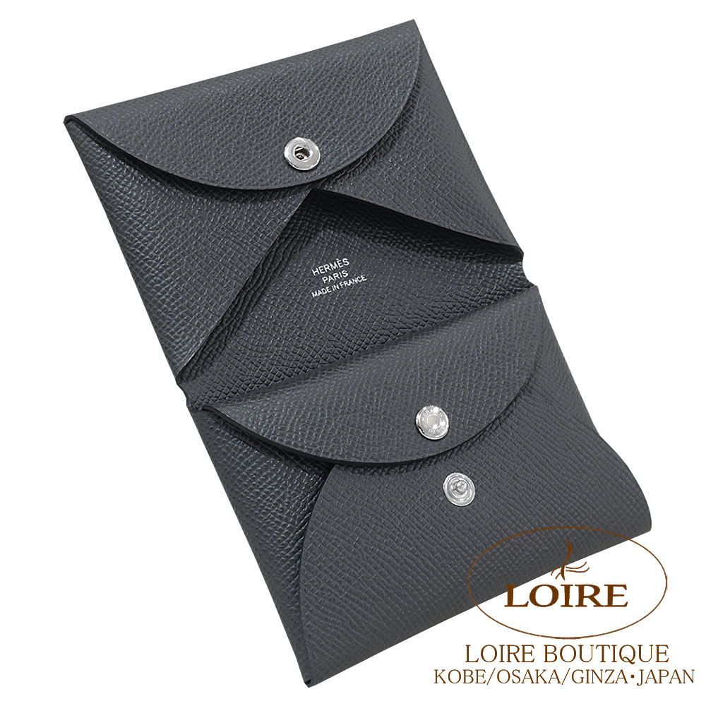 HERMES エルメス　カルヴィデュオ　ブルーネイビー　 カード小銭入れ エルメス<br>カルヴィ デュオ<br>コインケース付きカードケース