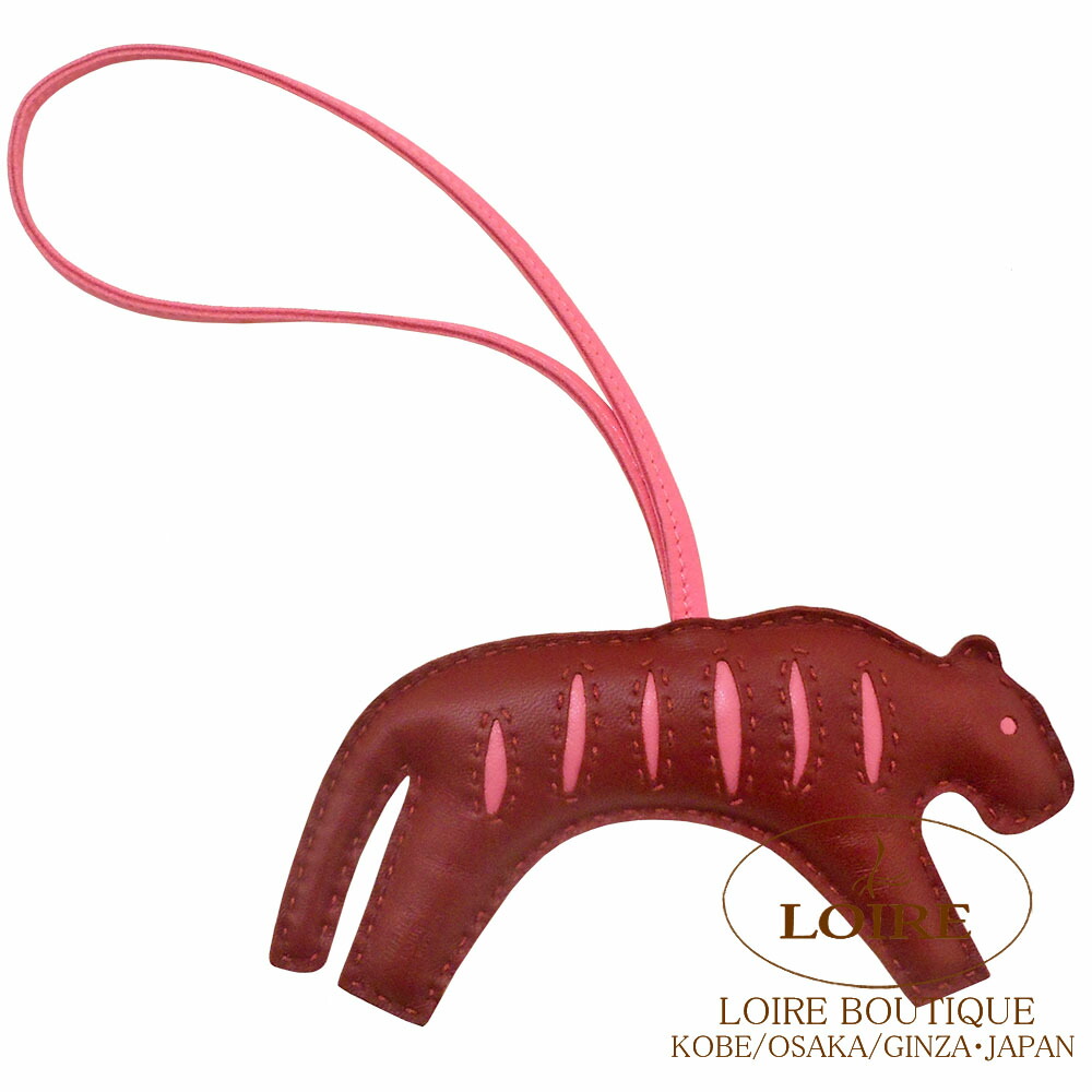 エルメス ルールー 引きつける ルージュアッシュ×ローズアザレ 子ヒツジひと肌×綿織物 HERMES ROOROO Charm ROUGE H(55)/ROSE AZALLE(8W) Agneau Milo Lambskin