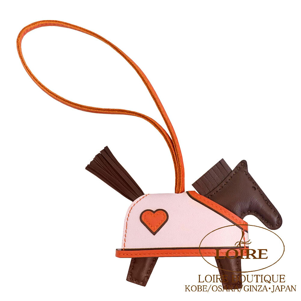 エルメス ロデオ ロベオクール PM チャーム テール&times;ローズサクラ&times;カプシーヌ アニオン&times;スイフト&times;コットン HERMES RODEO ROBEO COEUR PM TERRE(4D)/ROSE SAKURA(3Q)/CAPUCINE(9T) Agneau Milo Lambskin/Swift｜ロワールブティック