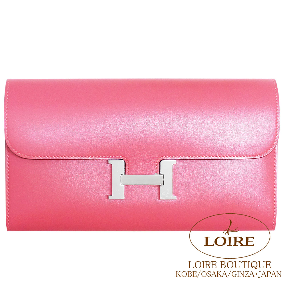 エルメス コンスタンス ロング サクラ色棒紅 ヴォー・タデラクト しろがね色金具 HERMES Constance Long ROSE LIPSTICK(U5) Tadelakt Silver