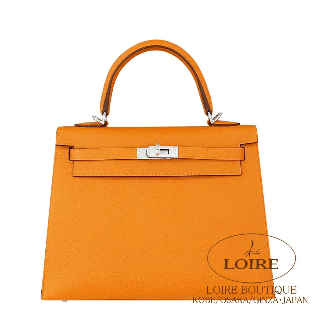 HERMES オレンジ box ケリー　バーキン　34.5✖️34.5✖️14 HERMES 2005年製 ドブリスカデナケリーバッグ オレンジ｜VINTAGE