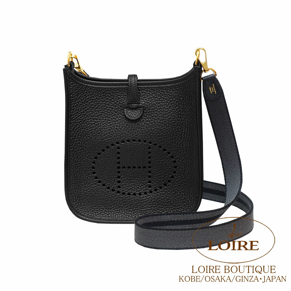 エルメス エヴリン アマゾン サングルウーリー 2EN1 TPM クロ×黒鉛×クロクレマンス ゴールド金具 HERMES Evelyne Amazone TPM SANGLE WOOLY 2EN1  NOIR(89)/GRAPHITE(88)/NOIR(89)Clemence Gold