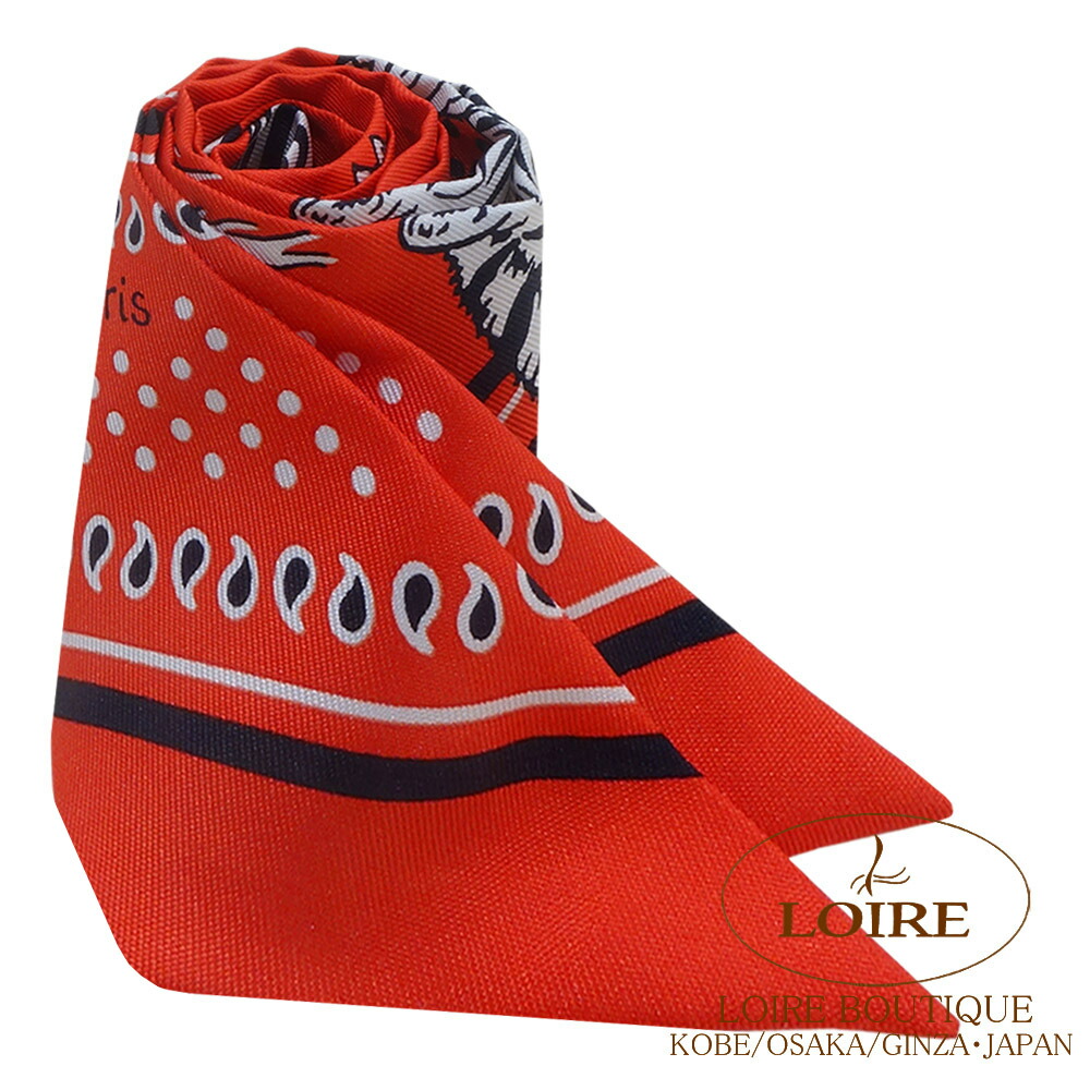 HERMESエルメス　ツイリー　レオパードバンダナ　モノクロカラーシルクスカーフ 送料無料 HERMES エルメス ツイリー レオパードバンダナ