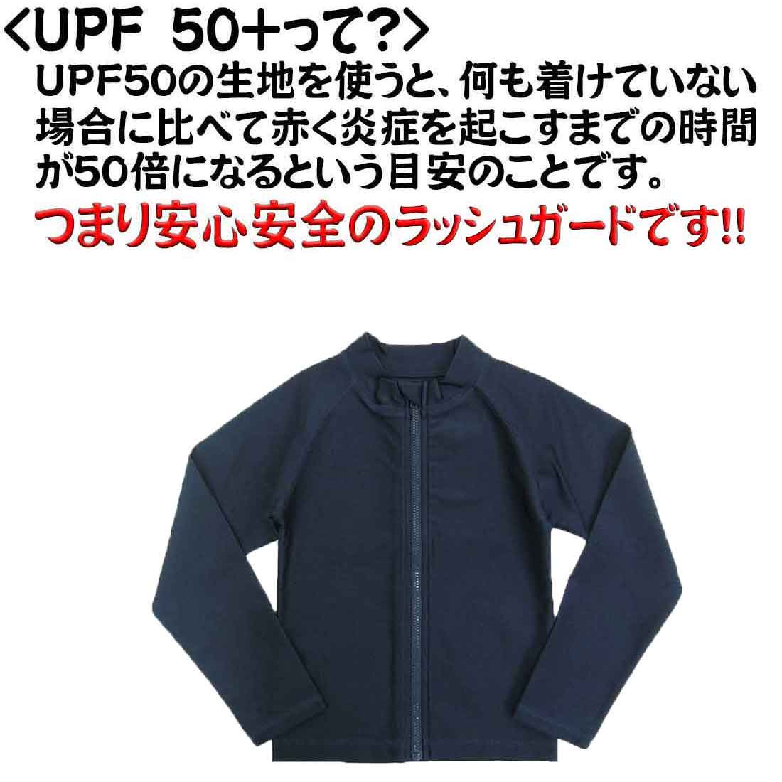 楽天市場 スクール水着 長袖ラッシュガード 前ファスナー Uvブロック50 Upf50 1cm 170cm 男女兼用 小学生 入園 入学 ロリポップ