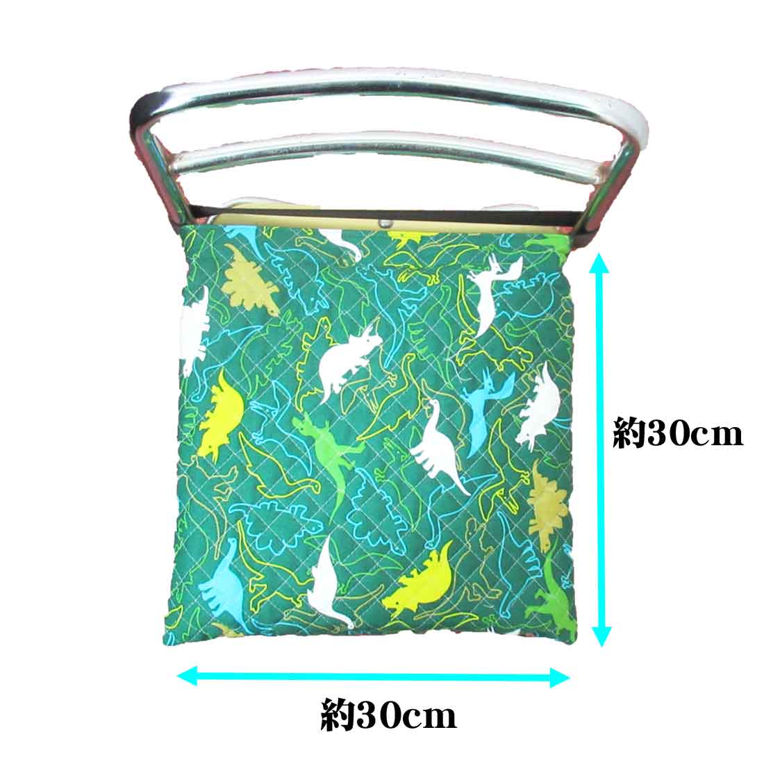 市場 座布団ケース 入園 座布団カバー 幼稚園 入学 グリーン×カラフル恐竜柄