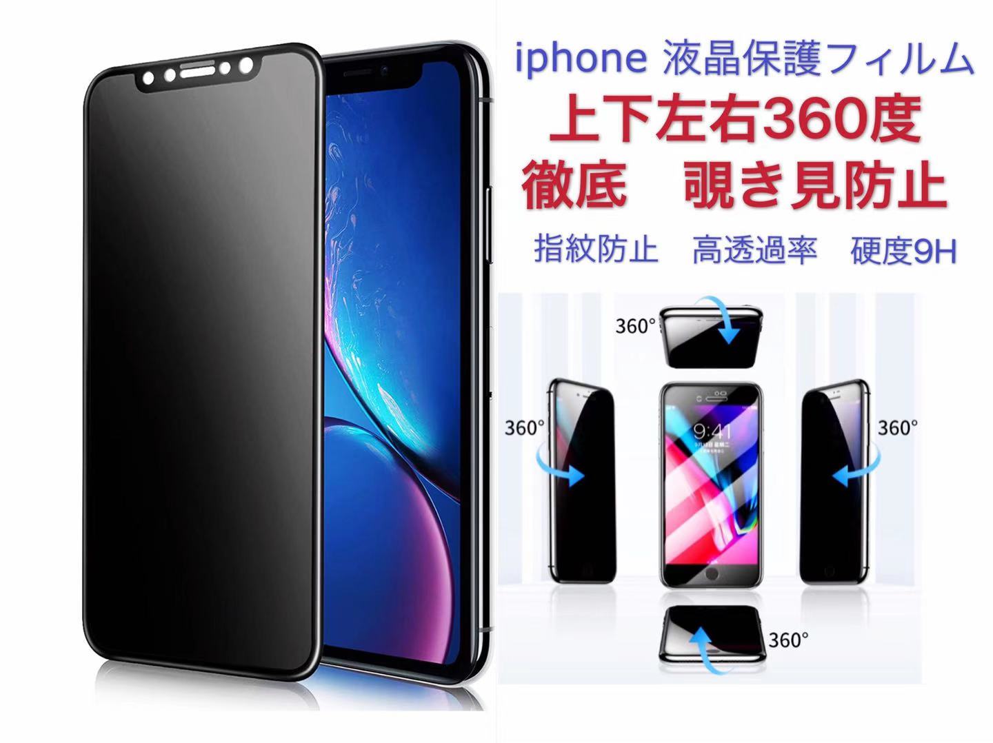 楽天市場 改良版 最強360度 覗き見防止 強化ガラスフィルム プライバシー保護 Iphone 12 12pro 12mini 12promax 11 11pro 11pro Max Xs X Xs Max Xr 7 8 Se2 7plus 8plus 覗き見防止フィルム 全面保護 液晶保護フィルム ガラスフィルム 全面 保護フィルム 硬度 9h 撥水