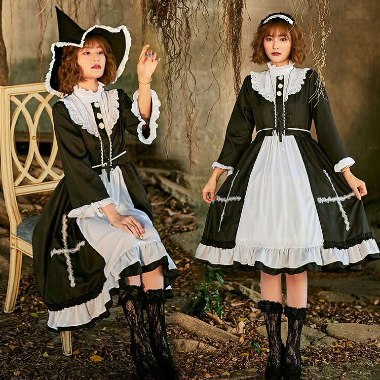 モワティエ 修道女 ミニワンピース moitie 黒 シスター ゴスロリ モワティエ 修道女ミニワンピース Moi-meme-Moitie