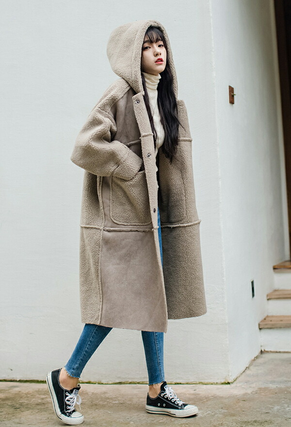 お買い得 フード付きダッフルロングムートンコート ダッフルコート Albinofoundation Org