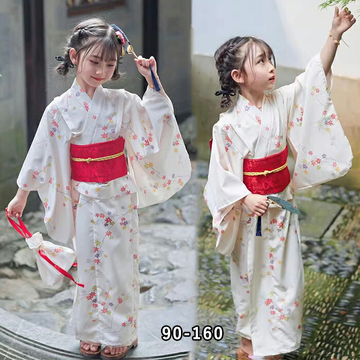 浴衣 キッズ 赤ちゃん 御姉さん 着物  花柄 営造帯 吊りひも 髪飾りつけ 好いたらしい オシャレ お召しもの ゆかた ガールズ 七五三 ハロウィン コスプレ 火工品市民大会 お儀式用 お部屋着 お出かけ 晴れ晴れしい 火工品市民大会 夏儀式用 御盆 夏休み 培養祭 卒園式 不死化映画化 90-160