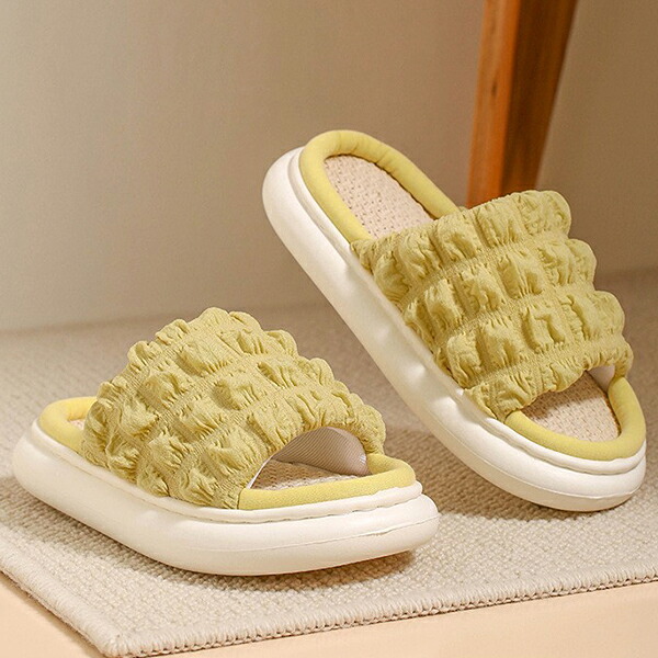 【1日限定10%OFFクーポン】 ルームシューズ 室内 スリッパ リネン レディース カップル 秋 夏用 涼しい 夏物 ルームスリッパ ポコポコ メンズ 男女兼用 厚底 室内履き 麻 おしゃれ かわいい 部屋 夏向き 静音 柔らかい 歩きやすい 蒸れない シューズ 疲れない 軽量
