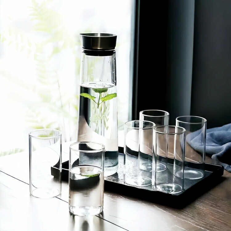 ★2個以上で10%OFF\楽天1位/ガラス ピッチャー 蓋付き 1リットル 1l 麦茶ポット ドアポケット 耐熱 食洗器対応 麦茶 水 ポット 冷蔵庫 ドアポケット 水差し ボトル スリム 冷茶 ジャグ 洗える ウォーターピッチャー おしゃれ 冷茶ポット 敬老の日
