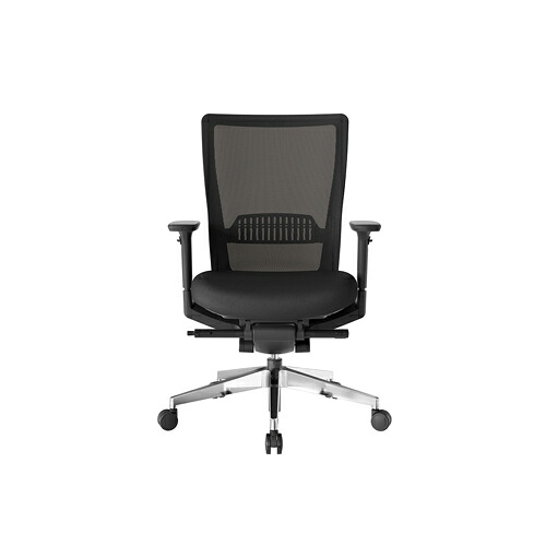 【最大1万円ｸｰﾎﾟﾝ4/4-9】 【法人限定】 メッシュチェア ミドルバック アルミ脚タイプ 幅670×奥行525×高さ985～1045mm 座面高さ調節 ランバーサポート付 デスクチェア オフィス RS-5735