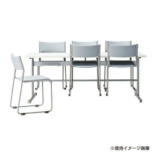 会議用テーブルアジャスター脚幅1800×奥行750×高さ700mmホワイト角型テーブルSGY-1875A