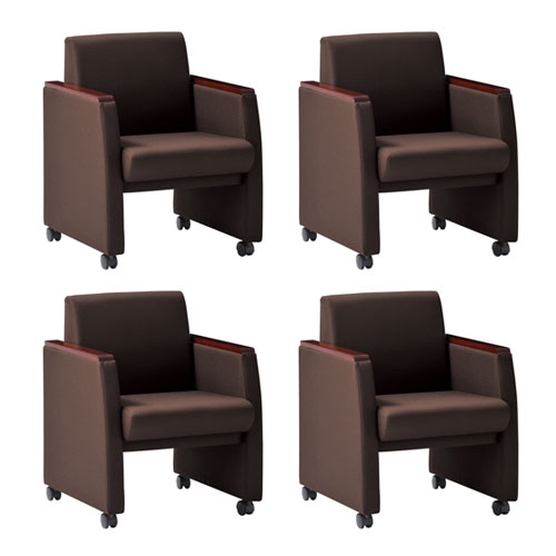 【最大1万円クーポン7/19-25】 【法人限定】 ソファセット 4点セット 4人用 キャスター付き ソファーセット 会議椅子セット 応接セット アームチェア ミーティングチェア セレナ RE-5881-4S|LOOKIT オフィス家具 インテリア