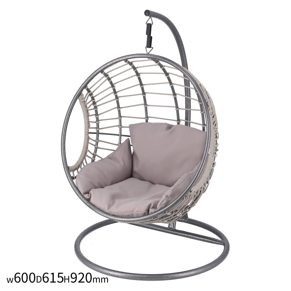 【P5倍7/20 13-15時&最大1万円ｸｰﾎﾟﾝ7/19-25】 ペット用ハンギングチェア 半円 幅600&times;奥行615&times;高さ920mm グレー 吊り下げチェア ペットベット ハンモック風 ペット用 リゾート 室内 犬用 猫用 JYHRS0030｜LOOKIT オフィス家具 インテリア