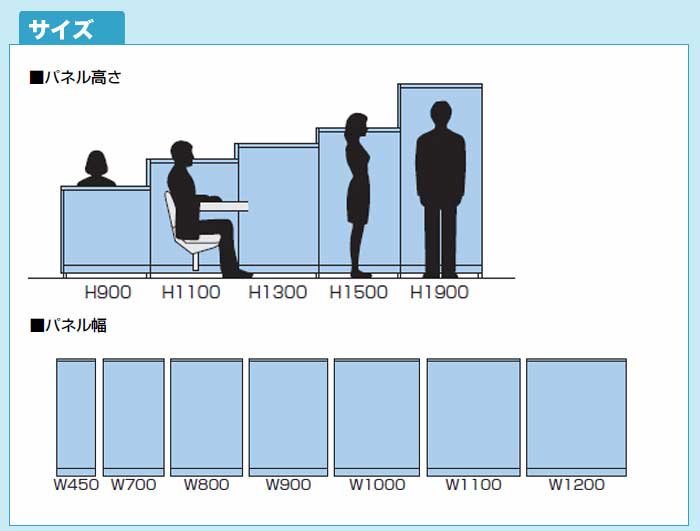 トポールを パーティションDパネルシリーズ H1500×W1000ブルー 受注