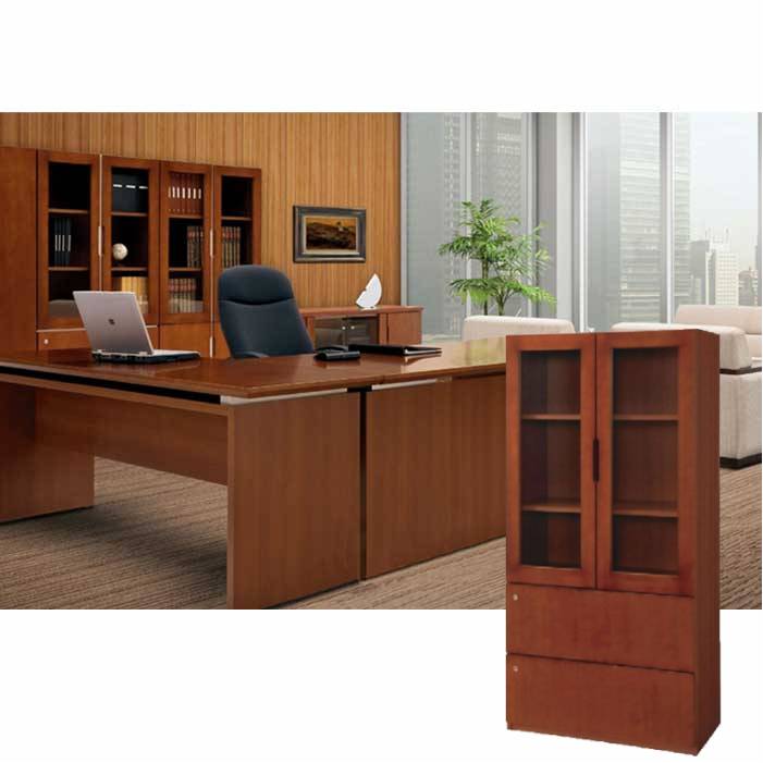 【最大1万円ｸｰﾎﾟﾝ4/4-9】 書棚 引出しタイプ 本棚 役員用 役員用家具 収納庫 ガラス戸 VP-39シリーズ 収納棚 重役 社長室 大容量 収納棚 キャビネット エグゼクティブ おしゃれ VP-39RBSD ルキット オフィス家具 インテリア