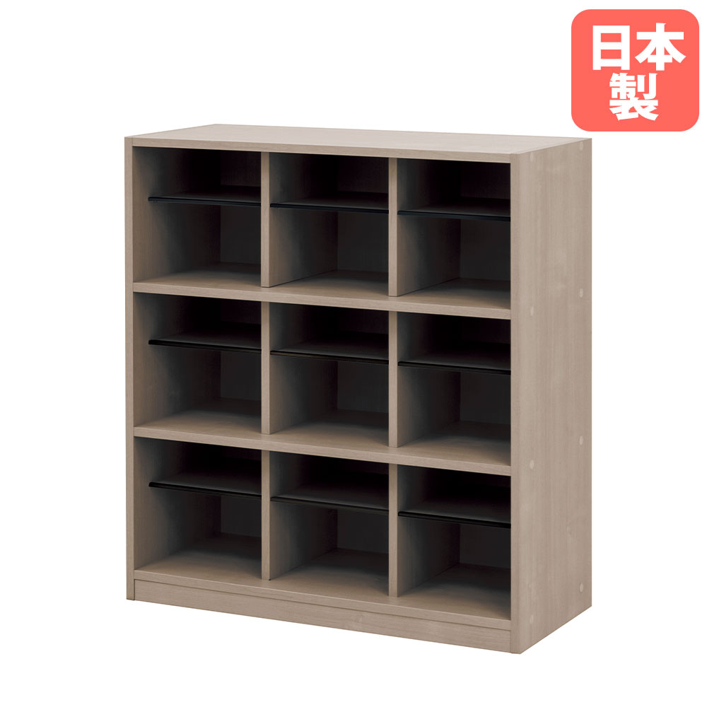 【SS押さえるP5倍6/10 13-15時\u0026最大限度1万円ｸｰﾎﾟﾝ6/4-10】 家庭用スリッパ仕合わせ 9人用 幅820×奥ぶかさ350×高さ900粍 オーク材薄墨色 棚板付 シューズボックス席 シューズ仕合わせ サボ箱 家庭用スリッパ納める 今めかしい 分かりやすい 日本製 WS-SP9